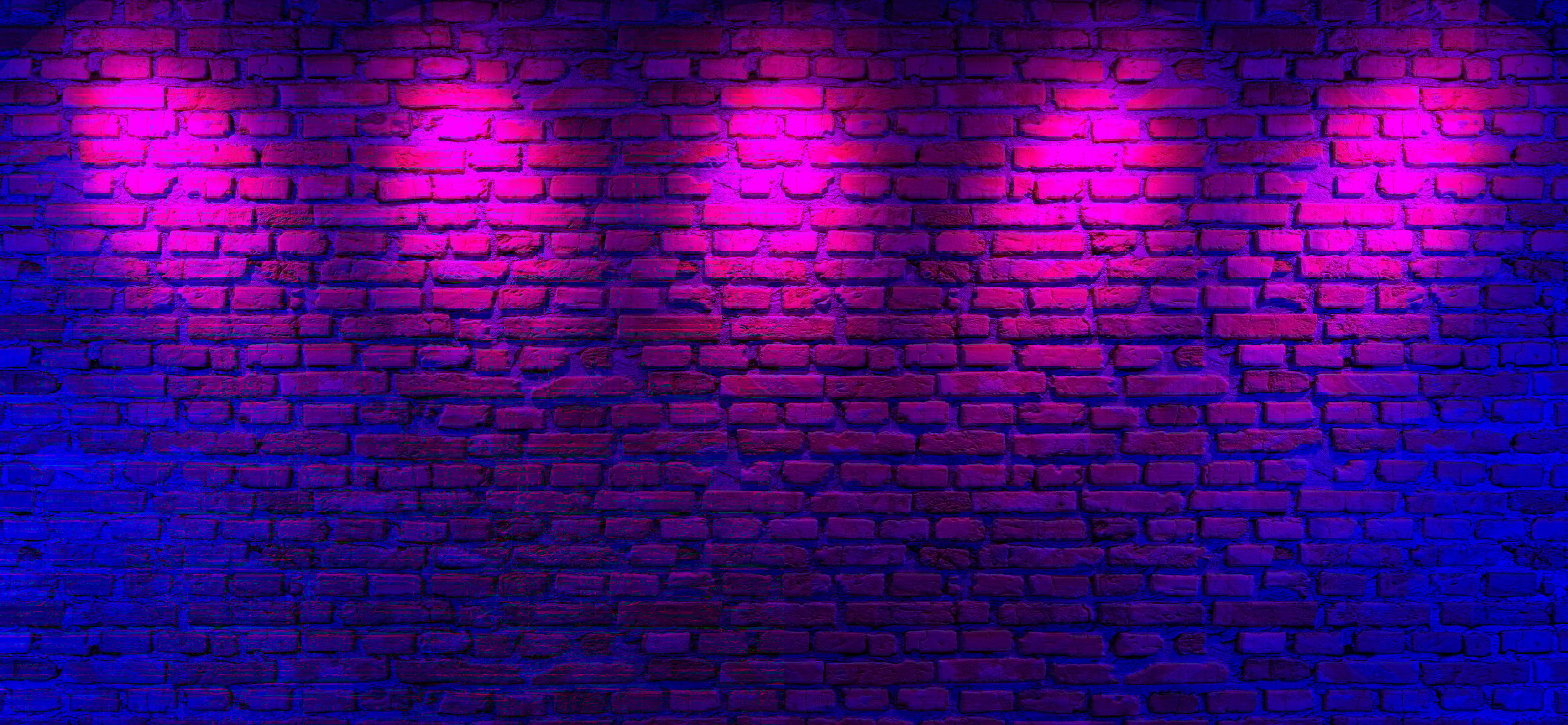 Brick Wall with Neon Lights